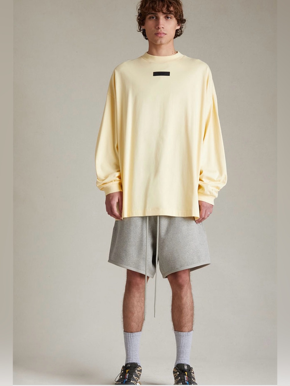 Fear of God essentials cotton garden yellow long sleeve shirt